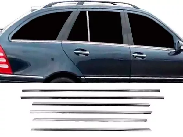 Хром нижні молдинги вікон Mercedes E W211 (02-09) Універсал