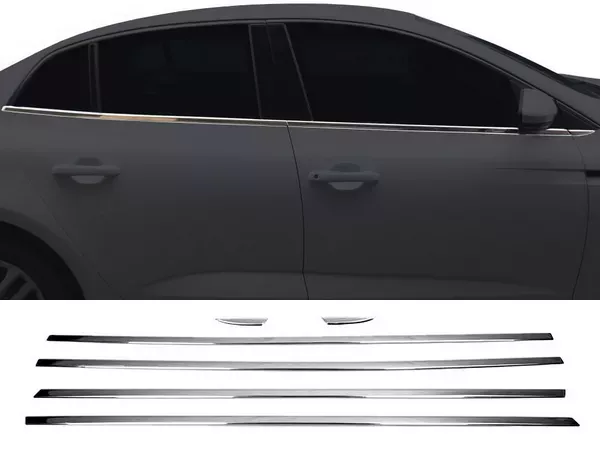 Хром нижні молдинги вікон Renault Megane IV (16-) Седан