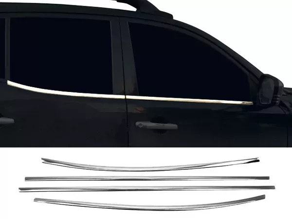 Хром нижні молдинги вікон Mitsubishi L200 V (15-18)