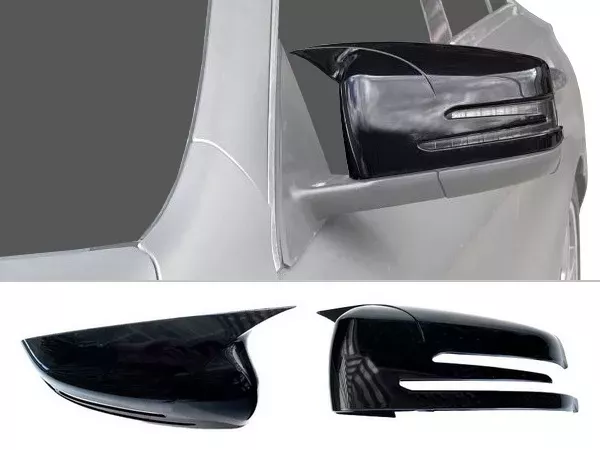 Накладки на дзеркала Mercedes A W176 (12-18) - Bat стиль (чорні)
