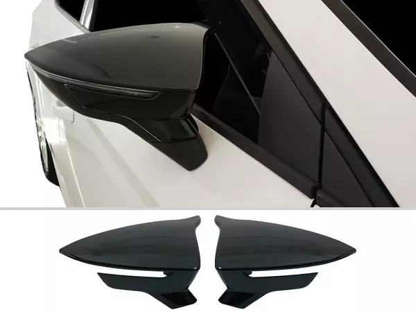 Накладки на дзеркала Seat Ibiza V (17-/21-) - Bat стиль (чорні)