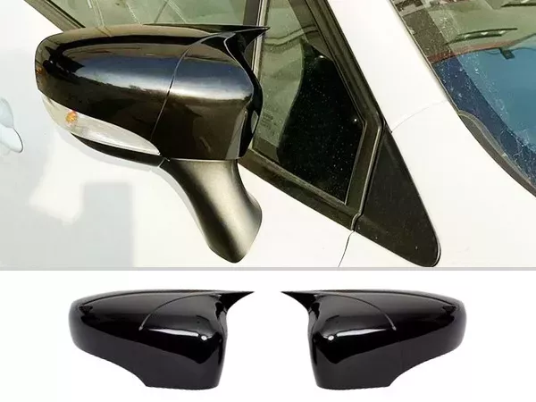 Накладки на дзеркала Renault Clio IV (12-19) - Bat стиль (чорні)