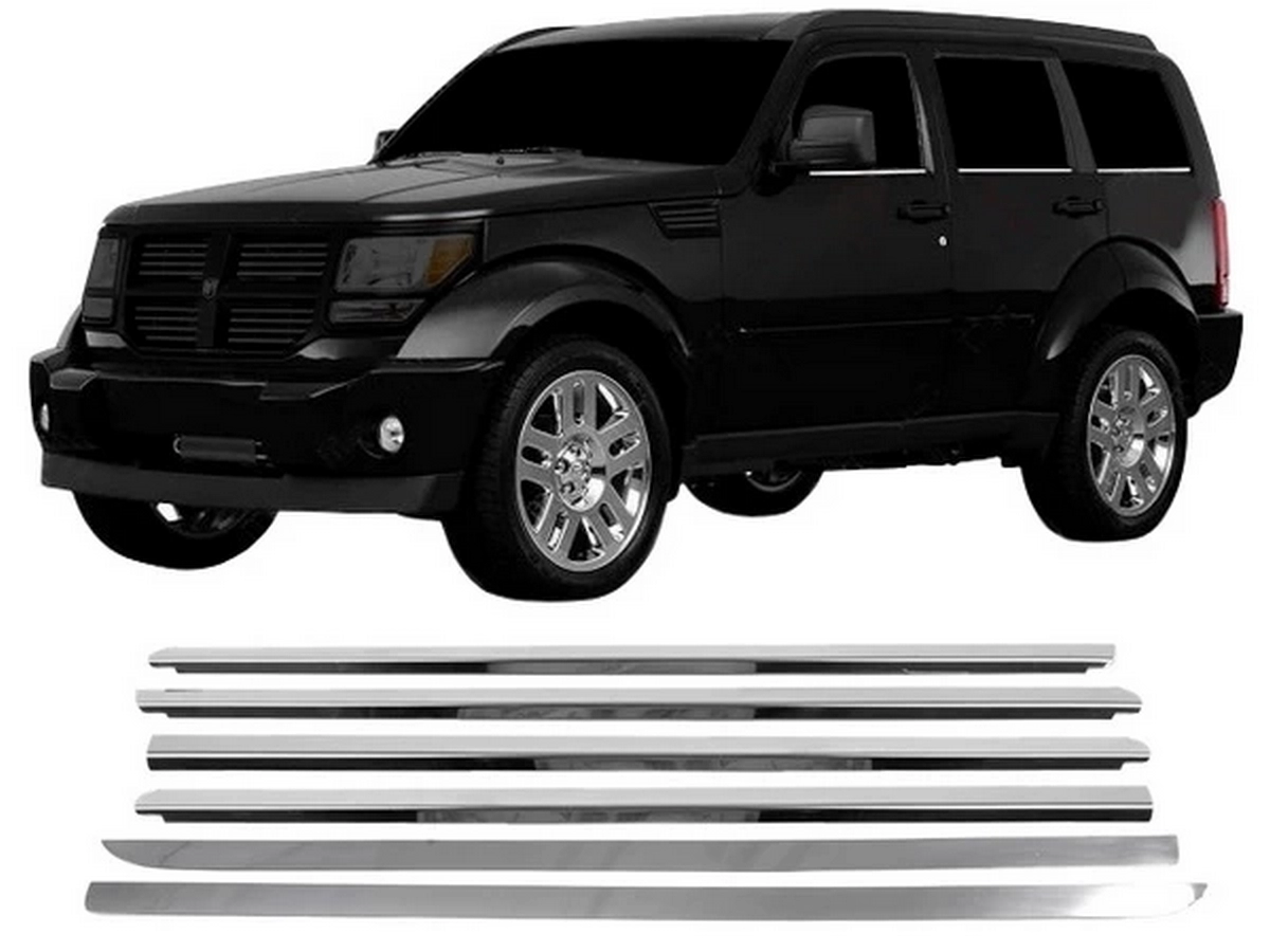 Хром нижні молдинги вікон Dodge Nitro (07-12)