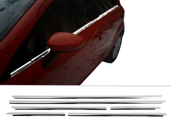 Хром нижні молдинги вікон Nissan Micra III (K12; 02-10) 5D