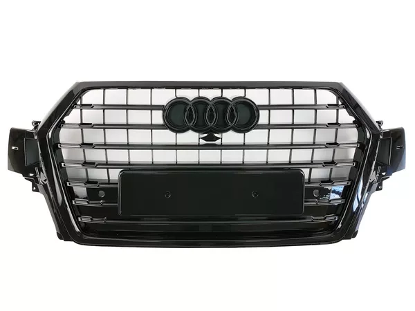 Решітка радіатора Audi Q7 II (4M; 16-20) - SQ7 стиль (чорна)