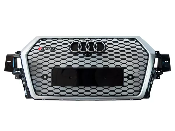 Решітка радіатора Audi Q7 II (4M; 16-20) - RSQ7 стиль (срібна)