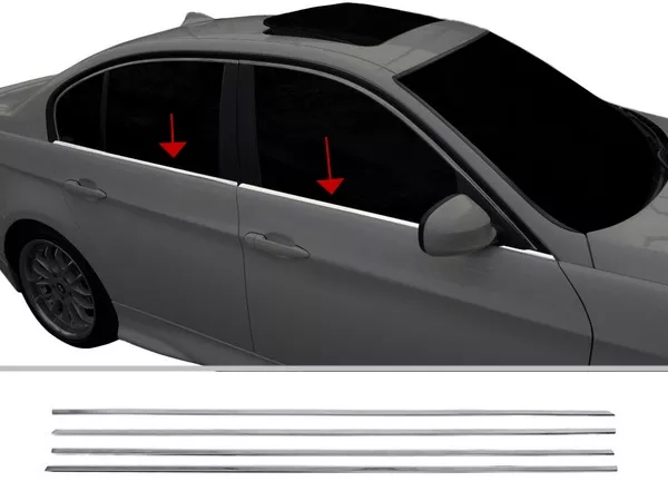 Хром нижні молдинги вікон BMW 3 E90 (05-12)