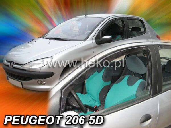 Дефлекторы окон Peugeot 206 (98-12) 5D Htb - Heko (вставные)