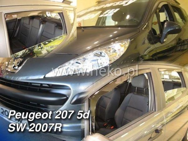 Дефлекторы окон Peugeot 207 (06-12) 5D Htb - Heko (вставные)