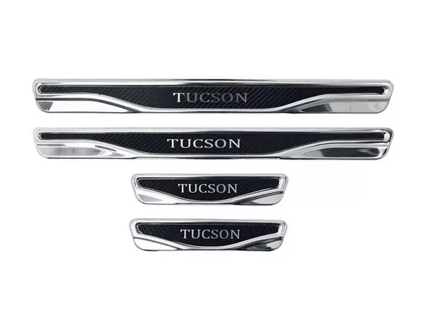 Накладки на пороги Hyundai Tucson I (JM; 04-10) - Nitto (карбон стиль)