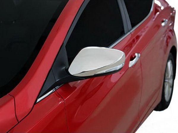 Хром накладки на зеркала Hyundai Elantra V (MD; 10-16) - с поворотами