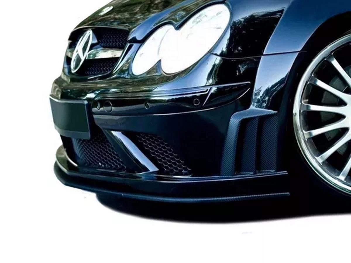 Спліттер передній бампера SL Black Mercedes CLK W209 (02-09)