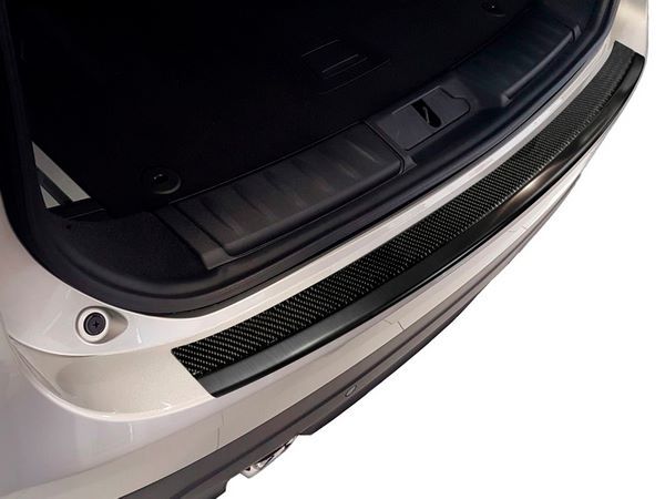 Накладка на задній бампер Jaguar F-Pace (16-19) - карбон+сталь чорна