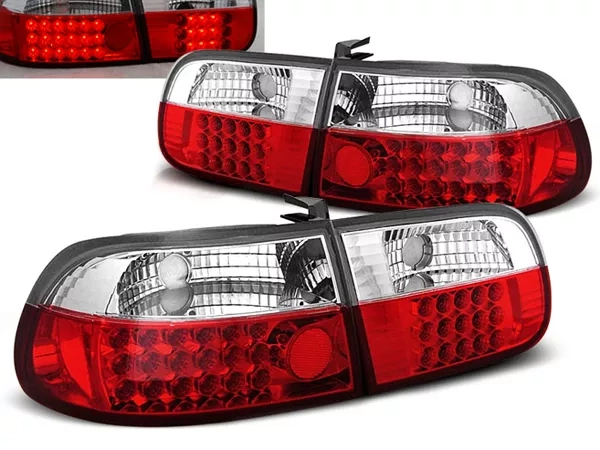 Задні ліхтарі Honda Civic V (91-95) 3D - діодні червоно-білі