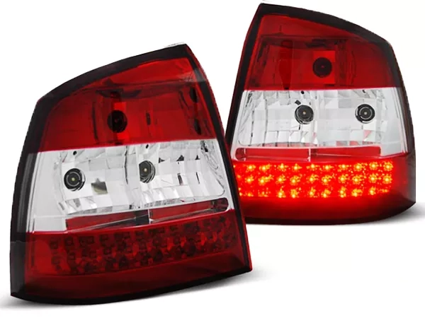 Ліхтарі задні Opel Astra G (98-04) 3D / 5D Hatchback - LED червоно-білі