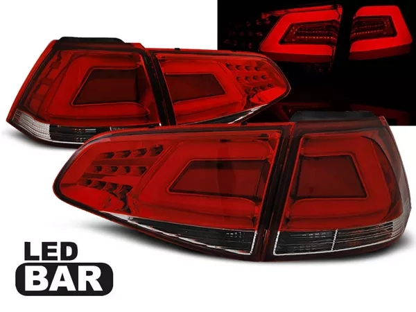 Ліхтарі задні VW Golf 7 (12-17) HB - LED BAR червоно-білі