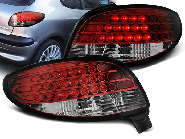 Ліхтарі задні Peugeot 206 (98+) Hatchback - LED (червоні)