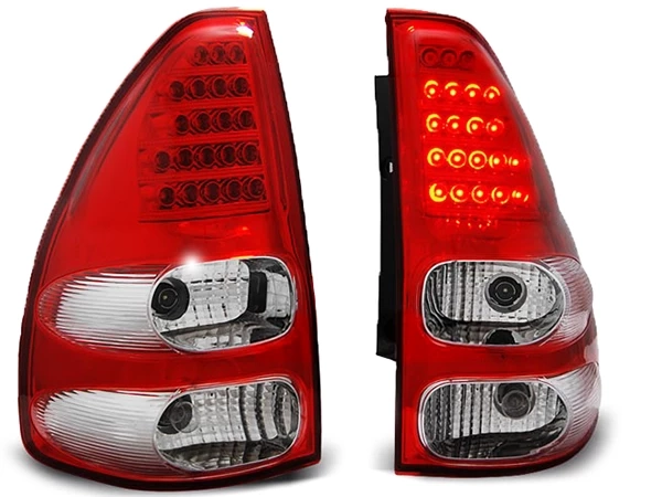 Ліхтарі задні Toyota LC 120 Prado III (02-09) - червоно-білі LED v1