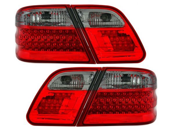 Фонари задние MERCEDES E W210 (95-02) Sedan - LED красно-дымчатые