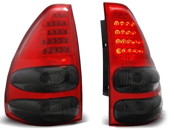 Ліхтарі задні Toyota LC 120 Prado III (02-09) - червоно-димчасті LED v1