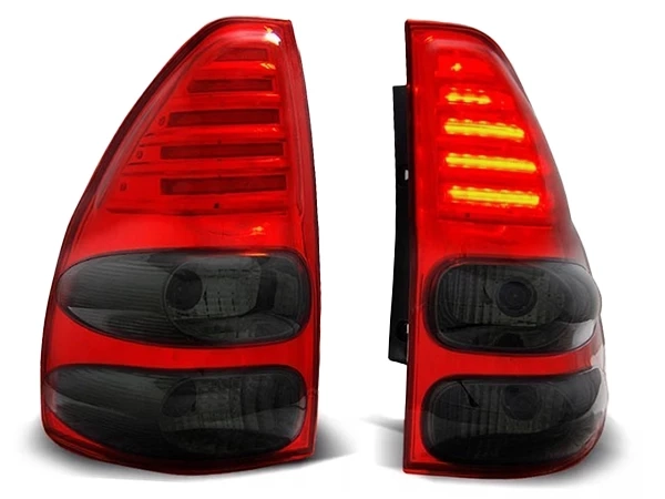 Ліхтарі задні Toyota LC 120 Prado III (02-09) - червоно-димчасті LED v2