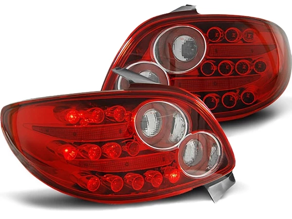Ліхтарі задні червоні Peugeot 206 (98+) Hatchback - LED