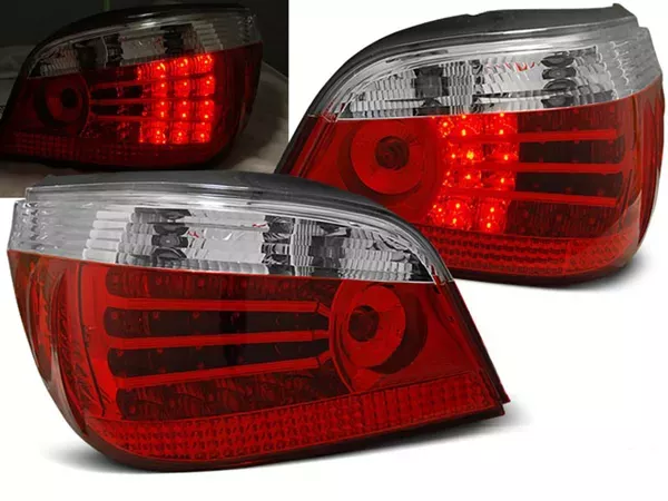Ліхтарі задні BMW 5 E60 (03-07) - LED червоно-білі (Sonar)