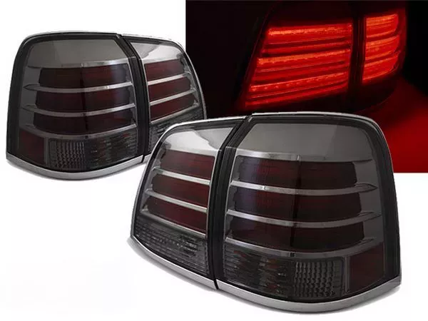Ліхтарі задні Toyota LC 200 (07-15) - LED димчасті (Depo)