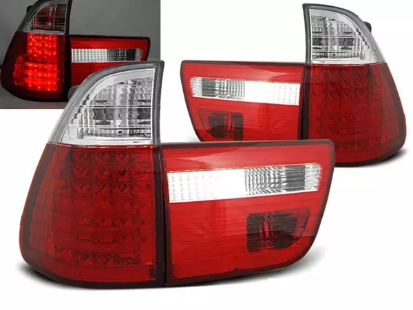 Ліхтарі задні BMW X5 E53 (00-03) - світлодіодні червоно-білі