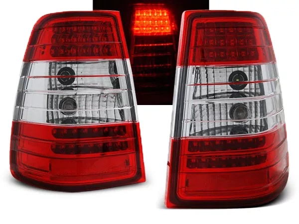Задні ліхтарі Mercedes E W124 (85-95) Універсал - LED червоно-білі