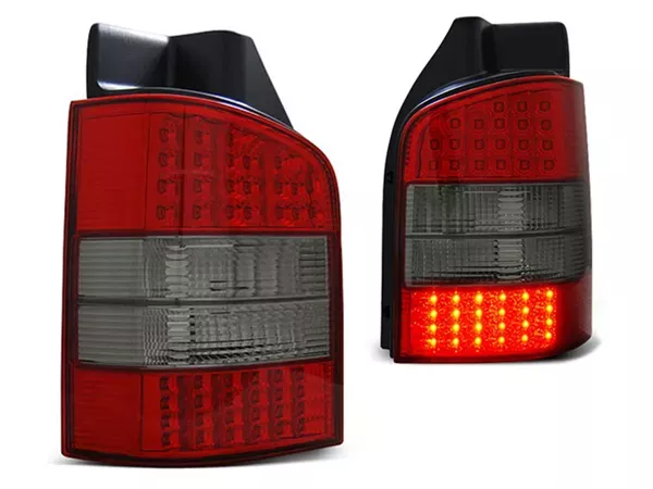 Ліхтарі задні VW T5 (03-09) ляда - LED червоно-димчасті
