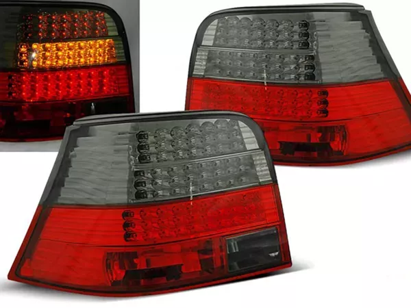 Ліхтарі задні VW Golf IV (97-03) Hatchback - з LED поворотами червоно-димчасті