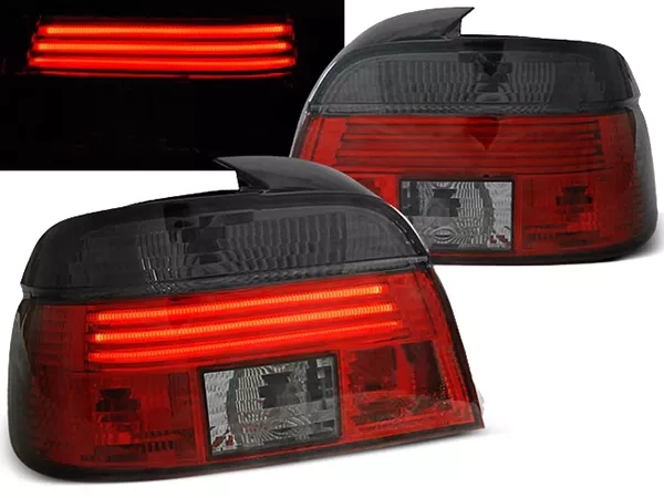 Ліхтарі задні BMW E39 (95-00) Sedan - LED BAR (червоно-димчасті)