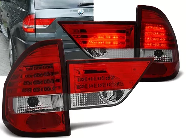 Ліхтарі задні BMW X3 E83 (03-06) - червоно-білі LED