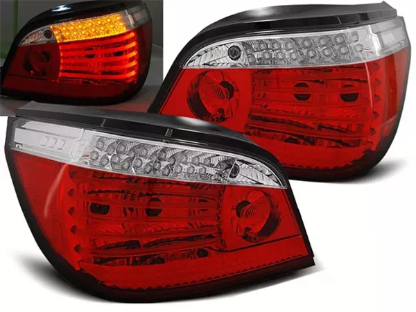 Ліхтарі задні BMW 5 E60 (03-07) - LED червоно-білі