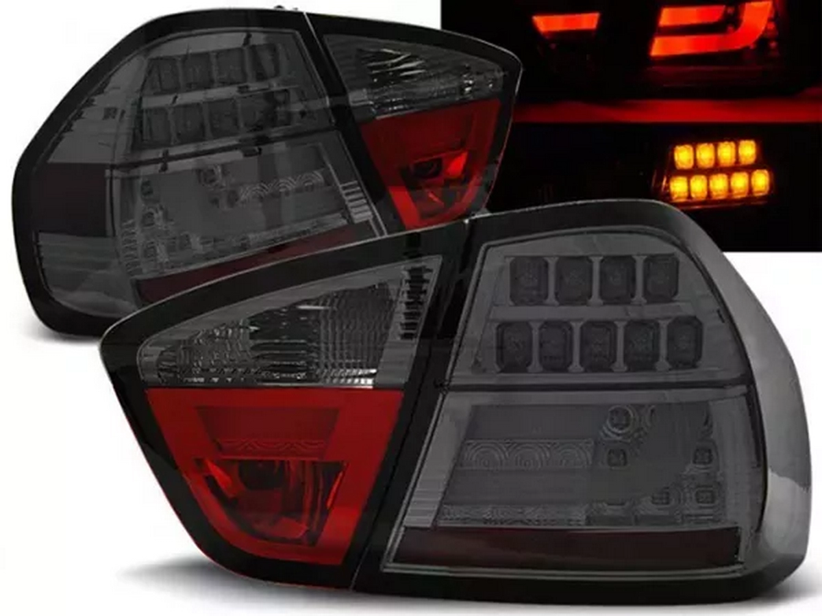 Ліхтарі задні BMW E90 (05-08) - LED BAR димчасті (Sonar)