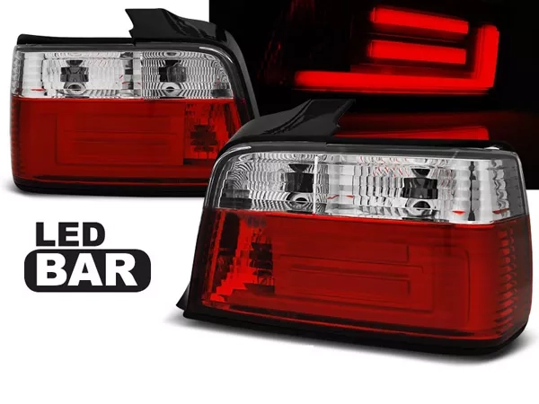 Ліхтарі задні BMW E36 (90-00) Sedan - Led Bar червоно-білі
