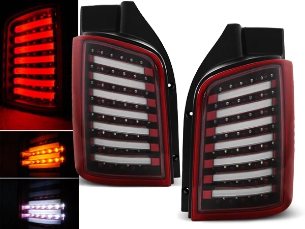 Ліхтарі задні червоно-білі VW T5 / T5+ (03-15) ляда - LED