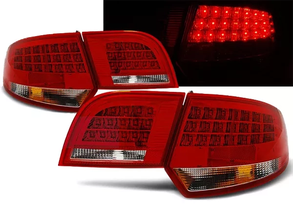 Задні ліхтарі Audi A3 8P (04-08) 5D Sportback - LED червоно-білі