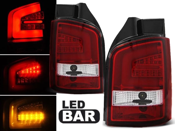 Ліхтарі задні червоні VW T5 / T5+ (03-15) ляда - LED BAR (Sonar)