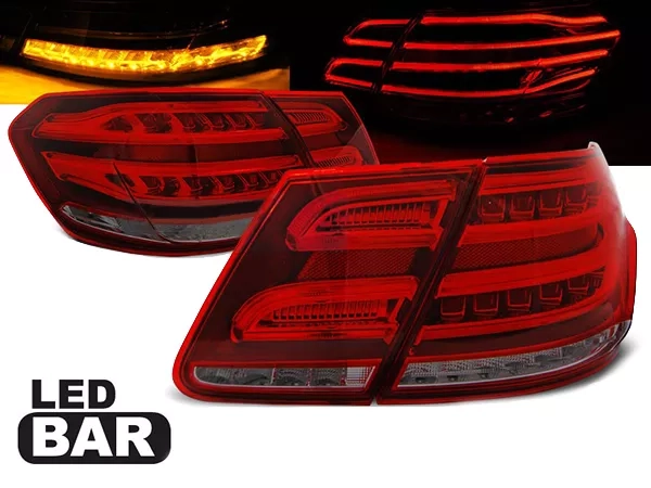 Ліхтарі задні червоно-димчасті Mercedes E W212 (09-13) Sedan - LED BAR
