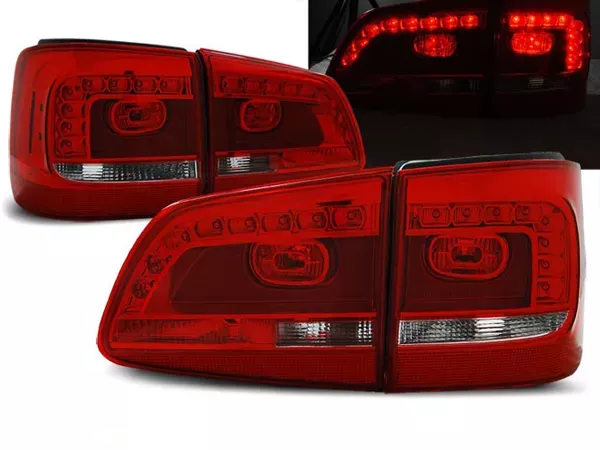 Ліхтарі задні VW Touran GP2 (10-15) рестайлінг - LED червоно-білі