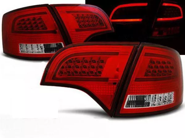 Ліхтарі задні Audi A4 B7 (04-08) Avant - LED BAR червоно-білі