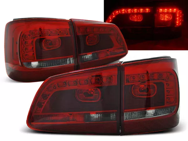 Ліхтарі задні VW Touran GP2 (10-15) рестайлінг - LED червоно-димчасті
