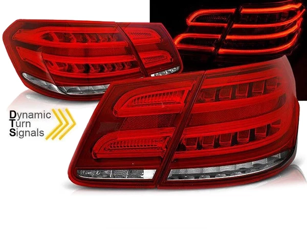 Ліхтарі задні червоні Mercedes E W212 (13-16) рестайлінг - Led Bar з DTS