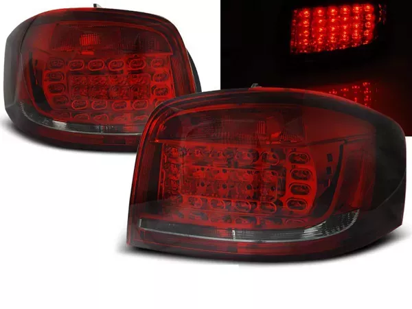 Задні ліхтарі Audi A3 8P (08-12) 3D рестайлінг - LED червоно-димчасті