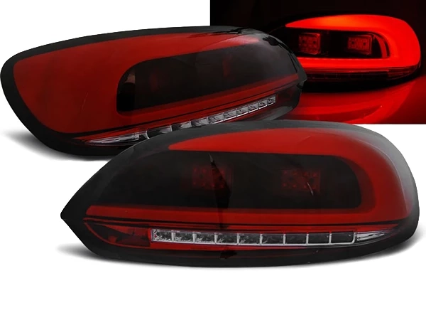 Ліхтарі задні VW Scirocco III (08-14) - LED BAR (червоно-димчасті)