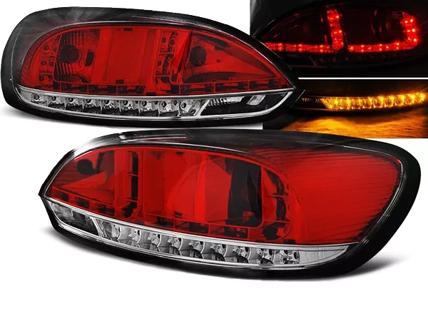 Ліхтарі задні VW Scirocco III (08-14) - червоно-білі LED