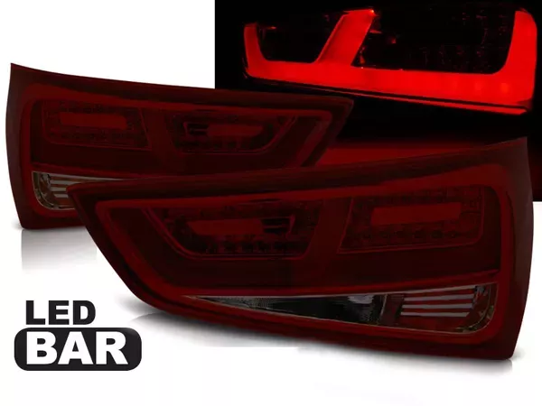 Ліхтарі задні Audi A1 8X (10-14) - Led Bar червоно-димчасті