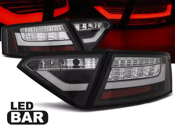 Ліхтарі задні Audi A5 I (8T; 07-11) Coupe - LED BAR чорні
